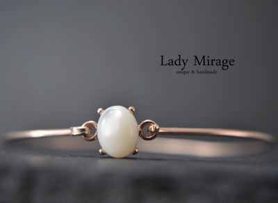 925 Sterling - Real Silver - Rose Gold Necklace with Pendant - Mother of Pearl - Beautiful Necklace - Handmade Gift - Gift for Her - Includes Gift Box
